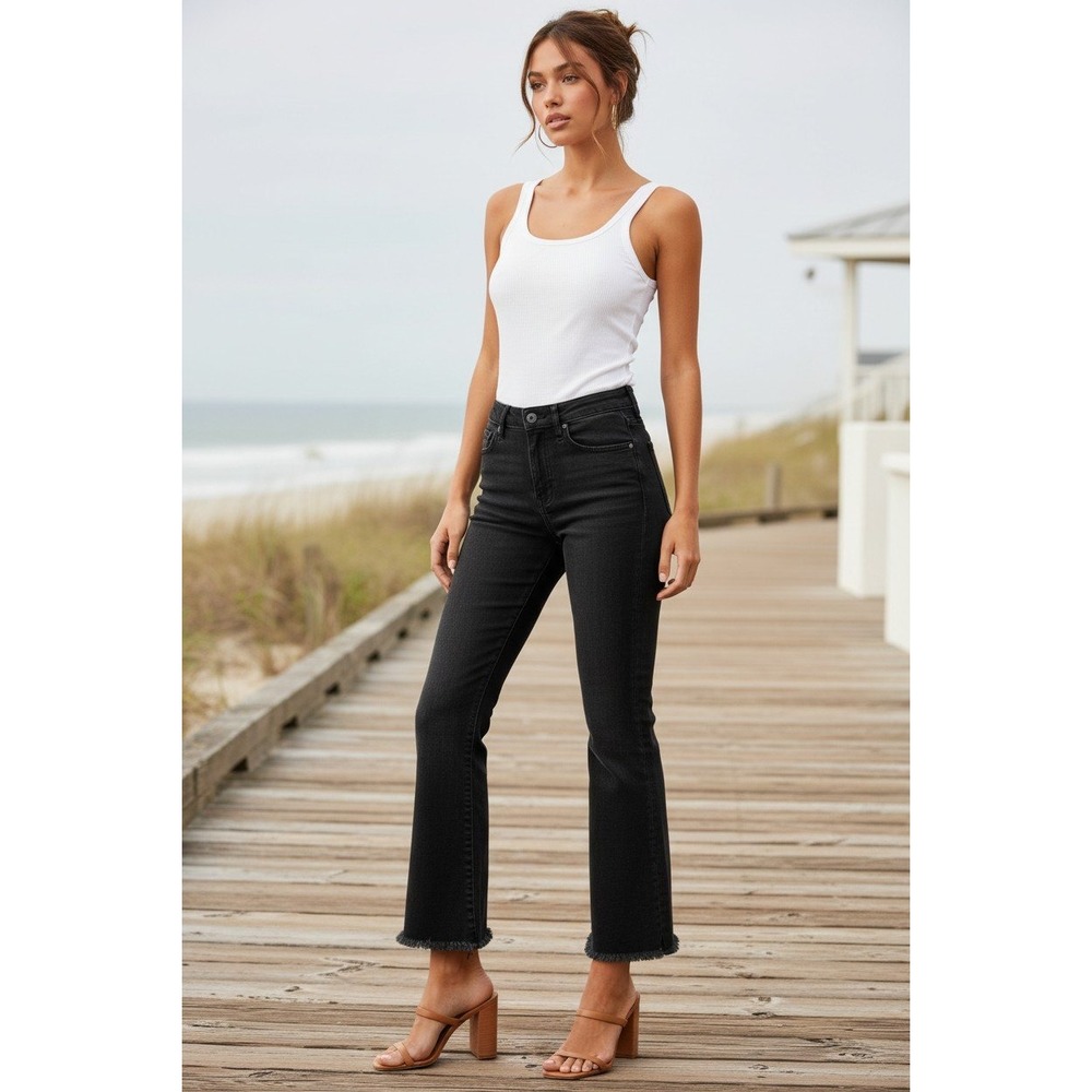 MOTHER The Insider Crop Two Step Fray Jeans Not Guilty Black 26x26‎ NWOT $265